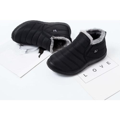 Winter Shoes Women Snow Boots Waterproof Plush Fur Ankle Woman For Boot Black Red Femmes Bottes Esbotas Invierno Botas De Mujer