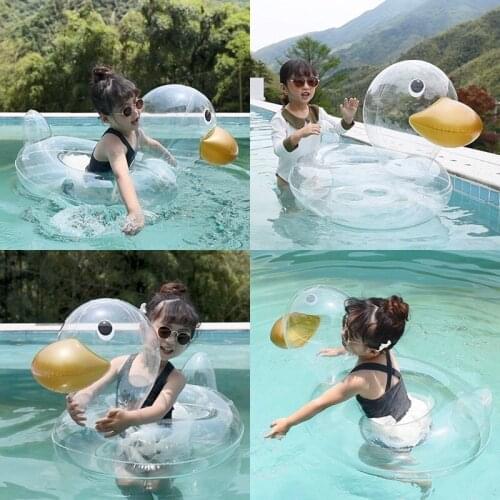 1 pcs hot Thicken childrens transparent duck armpit seat ring infant swimming ring baby seat ring