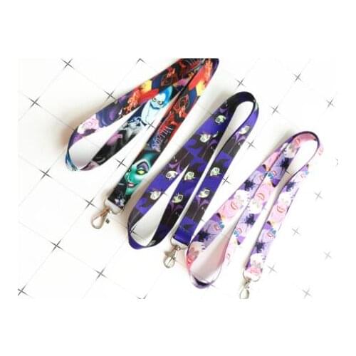 1 pcs Popular cartoon Ursula Maleficent Villain women Lanyard Key Chains Neck lanyard Gifts Party Favors