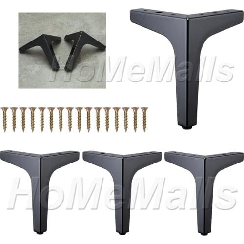 1pc Black Iron Furniture Legs Replacement Leg For Sofa Cabinet TV Stand Couch Legs Heavy Duty Metal Furniture Feet Hardware