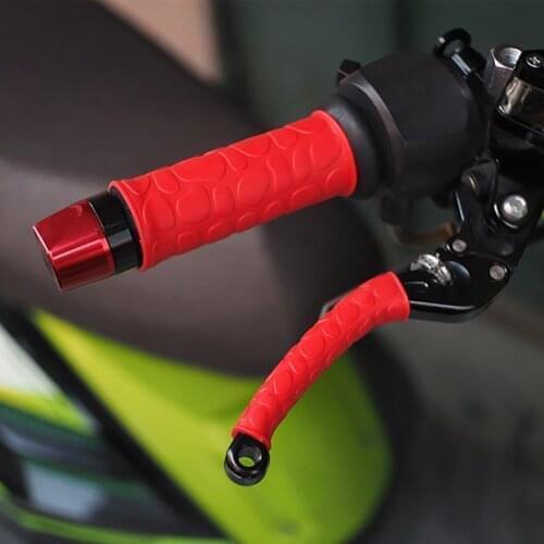 2 Pairs Rubber Motorcycle Handlebar Grip Covers with Brake Clutch Lever Covers for Motorbike Bicycle Universal