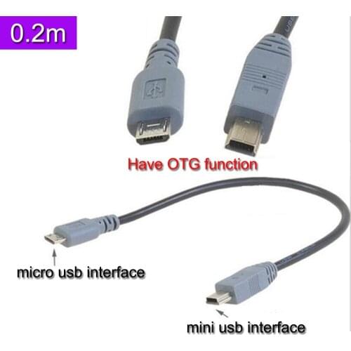 2PCS Mini B Male to Micro B Male Converter OTG Adaptor Lead Data Cable