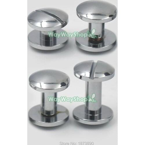 25 PCS Solid Brass Stud Screwback Head Button Arc spot for Screw Chicago nail Nickle 4 6 8 10mm Choice