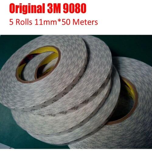 Promotion! 5 Roll (11mm*50M), 3M 9080 Two Sided Adhesive Tape for Phone, Mini Pad Tablet LED, LCD, Case, Phone Screen Sticky