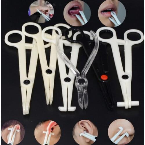 1PC Acrylic Professional Clamp Tools For Ear Lip Navel Nose Round Open Septum Piercing Forceps Prcing Professional Puncture Tool