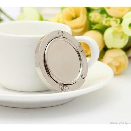 Free shipping Blank DIY Foldable Handbag Hanger Bag Purse Hanger folding Hook Holder for Restaurant Table