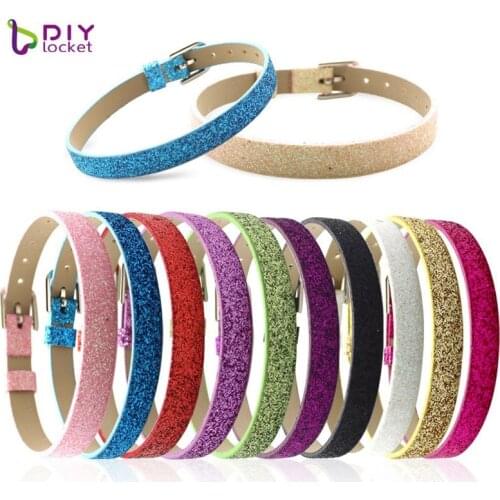 Fashion Jewelry Wholesale PU Leather Bracelet For Women DIY Accessory Fit Slide Letter LSBR05*20