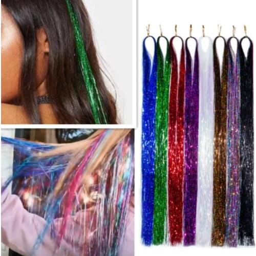 Glitter Shiny Hair Tinsel Party braiding Hair Accessories For women Bling Twinkle Sparkle Hair extensions Hair Styling Tools