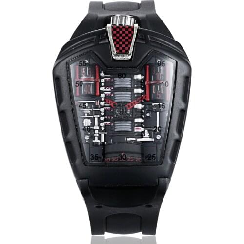 Relogio Masculino Cool Locomotive Mens Creative Watches Poison Sports Car Quartz Wrist Watch for Men Waterproof Geometric Shape