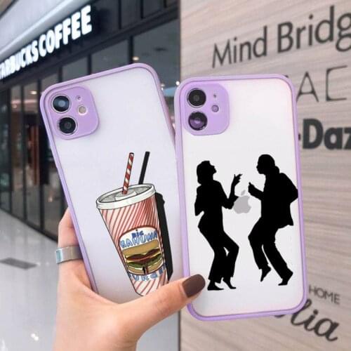 Greatest movie ever made Pulp Fiction Phone Case For iPhone 12 11 Mini Pro XR XS Max 7 8 Plus X Matte transparent Purple Back