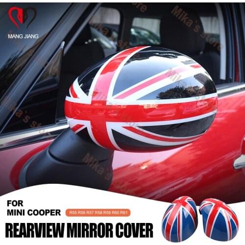 Union Jack Rearview Mirror Cover Shell for Mini Copper R55 R56 R57 R58 R59 R60 R61 RearMirror Cover Case Sticker Car Accessories