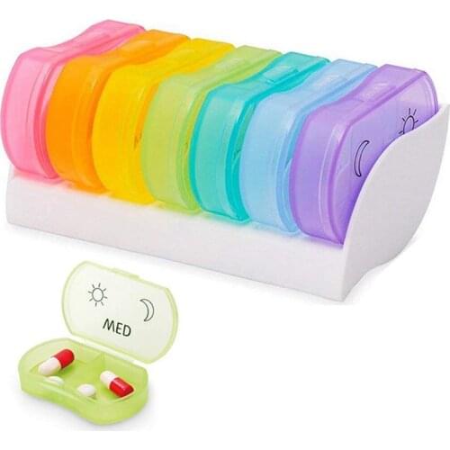 7 Day Weekly Style Morning Night Pill Holder Storage Organizer Plastic Container Case Portable Travel Pill Box
