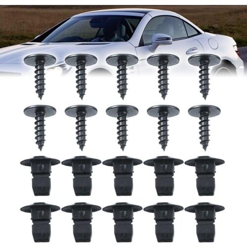 10pcs/ser Black Plastic Car Auto TX25 Screws Expansion Nut Wheel Arch Liner Wheel Arch Clips Fit For SEAT Alhambra