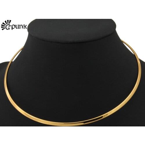 Chokers Necklace Gold color / color Vintage Torques Fashion Men Jewelry Trendy Choker Necklace For Women N432