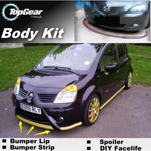 Bumper Lip Deflector Lips For Renault Modus 2004~2019 Front Spoiler Skirt For TopGear Friends to Car Tuning / Body Kit / Strip