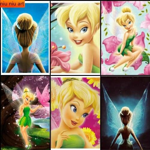 DIY Disney Cartoon Wonderful Fairy Tinkerbell Diamond Mosaic Diamond Painting Cross Stitch Kits Home Decoration Christmas