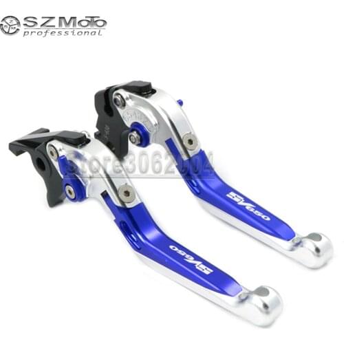 For SUZUKI SV650/S SV650 1999-2009 2008 Motorcycle Accessories Folding Extendable Adjustable Brakes Clutch Levers With LOGO CNC