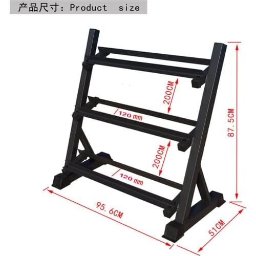 Dumbbell Rack Fitness Equipment Professional Three-layer Hexagonal Household Rubberized Dumbbell Stand