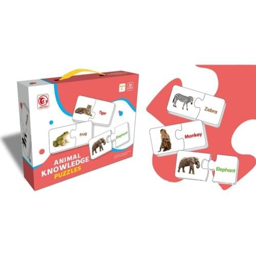 30PCS Montessori Puzzles Animal Matching Montessori Language Learning Educational Table Toy for Children A2366F