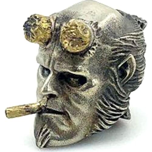 Outdoors DIY Tools EDC White Brass Hellboy Knife Beads Lanyard Pendants Key Rings Accessories