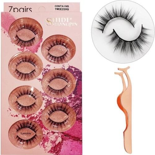 7pairs Fake Eyelashes Mink Lashes Natural Eyelashes Dramatic False Eyelashes Faux Cils Makeup Fake Eyelash Extension Lash
