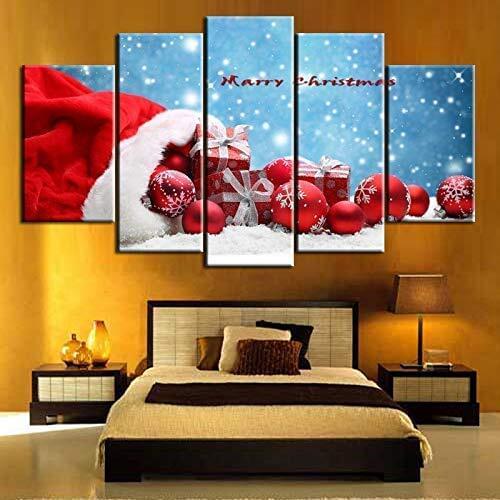 Merry Christmas Picture 5PCS Wall Art Prints Canvas Picture for Living Room Home Decor Oil Painting Drop Shipping