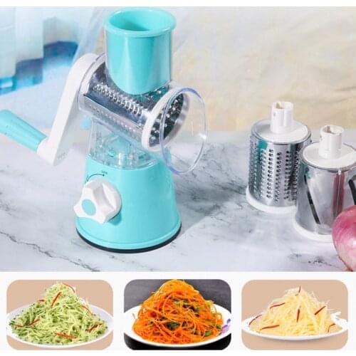 3 in 1 Round Grater Cutter Potato Spiralizer Home Gadget Tool Item Vegetable Slicer Manual Kitchen Accessories Vegetable Chopper