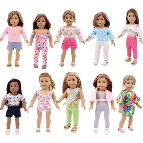 Doll Clothes New Fashion Clothes and pants set Fit 18 Inch Doll Girl , Shoes are not included