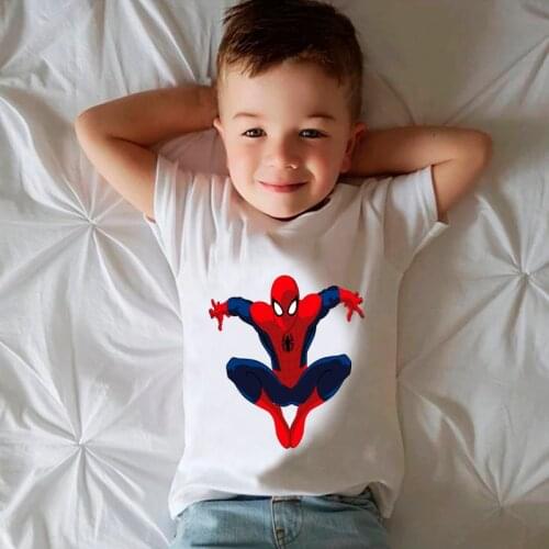 Summer Marvels The Avengers Boys' T-shirt Boy Superhero T-shirt Childrens Spiderman Captain USA T-shirt Childrens Clothing