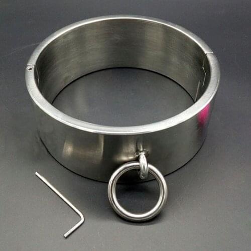 6cm High Stainless Steel BDSM Neck Collar Metal Sex Toys For Adult Games Bondage Restraints Couples Slave Collar Torture tools