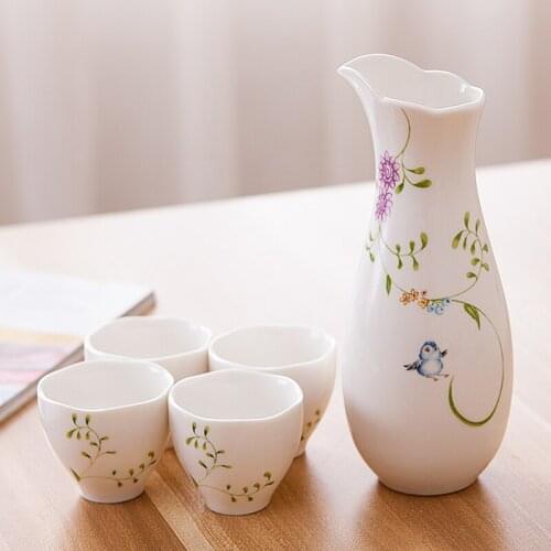 White Fashion Ceramic Japanese Sake Cups Set Modern Simple Design Desktop Ornaments Whiskey Karaf Wine Bar Decoration Ec50jj