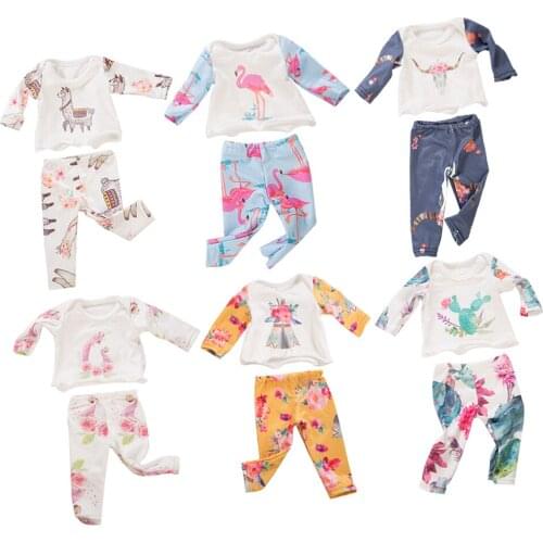 Cartoon Pajamas Sleepwear Top Pants for AG American Doll 18 inch Doll Accessory