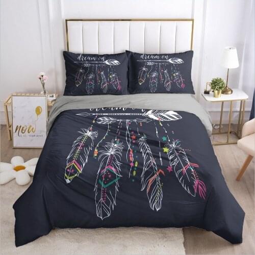 Duvet Cover Set Bedding Sets Quilt Covers Pillowcases Feather Blanket Cases 3D Bohemian King Single Double Size Bed Linen