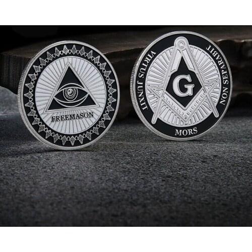 Freemason Brotherhood Masonic Silver Plated 1 oz Commemorative Coins Souvenir Gifts