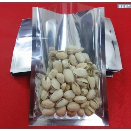 10*15cm 100Pcs/Lot Open Top Silver Aluminium Foil Clear Packing Bag Vacuum Pouches Heat Seal Bags Food Storage Package Pack Bags