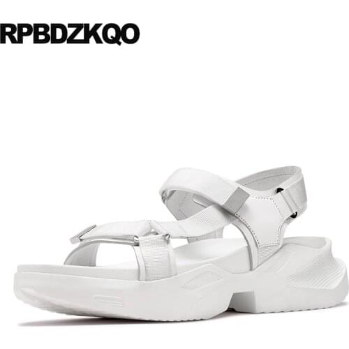 Genuine Leather White Sport Sandals Nice Flat Luxury 2021 Platform Summer Designer Shoes Men High Quality Sneakers Breathable