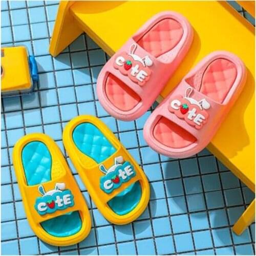 2021 new Spring Summer girl PVC Cartoon Children Slipper Cute Home House Shoes Color block indoor sandals toddler girl sandals