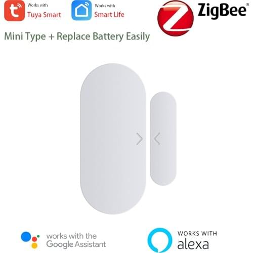 Tuya Smart Battery ZigBee Door Sensor Alexa Google Status APP Notifications Works with ZigBee & Bluetooth Mesh BLE5.0 Gateway