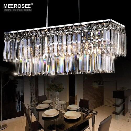 Modern Crystal Chandelier Lighting Fixture Rectangle Crystal Lamp Lustres Living Room Hotel Project Light Free Shipping
