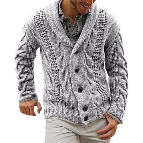 Sweater Coats Winter Autumn Men Solid Color Knitted Sweater Buttons Cardigan Warm Jacket Coat Middle-Long Soft Sweaters 2020 New