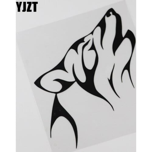 YJZT 15.1CMX17.5CM Personality Tribal Wolf Howling Head Wildlife Decals Vinyl Car Sticker 13C-0076