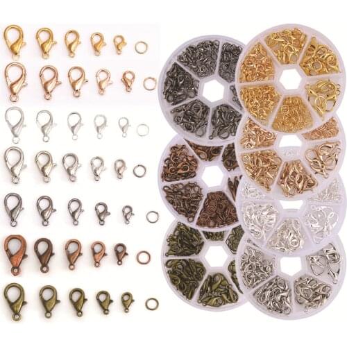 110pcs Mixed Size Lobster Clasp Hooks For DIY Necklace Bracelet Chain Fashion Jewelry Making Findings