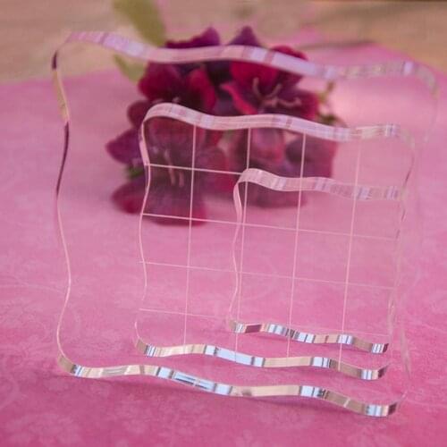 1PC DIY Cake Tool Crystal Acrylic Transparent Embosser Cooking Cake Stamp For Kitchen Decoration Sugarcraft Baking Plate To F6B7