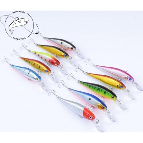 10Pcs/Lot Fishing Lure Hard Bait 10cm/9.6g Minnow Crankbait Wobblers Artificial Baits Pike Bass Carp Lures Fish Tackles