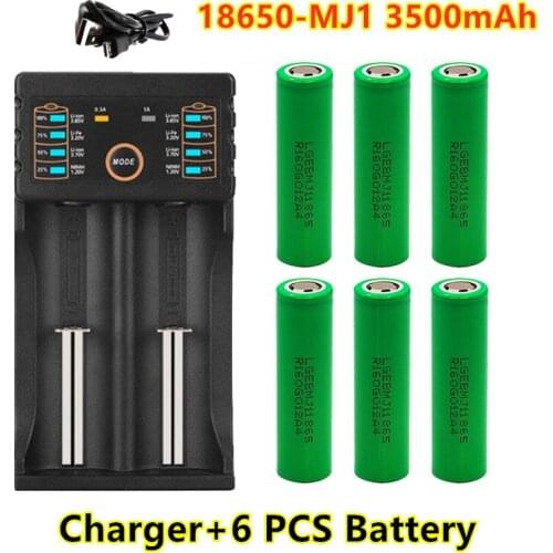 100% Original MJ1 3.7V 3500 mah 18650 Lithium Rechargeable Battery For Flashlight batteries for LG MJ1 3500mah battery+charger