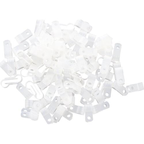100 Pcs White Nylon Cable Clamp Organizer