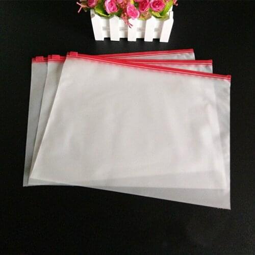 100pcs Matte transparent zip lock plastic bags clothing socks shirts packaging bag large travel organizer storage pouch