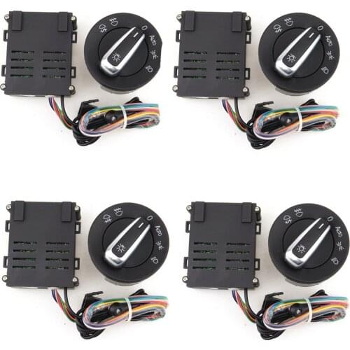 4 Set Car head Light Fog lamp Switch With Chrome Auto Sensor Light For Passat B5 Golf 4 MK4 Polo New Bora Beetle Lavida
