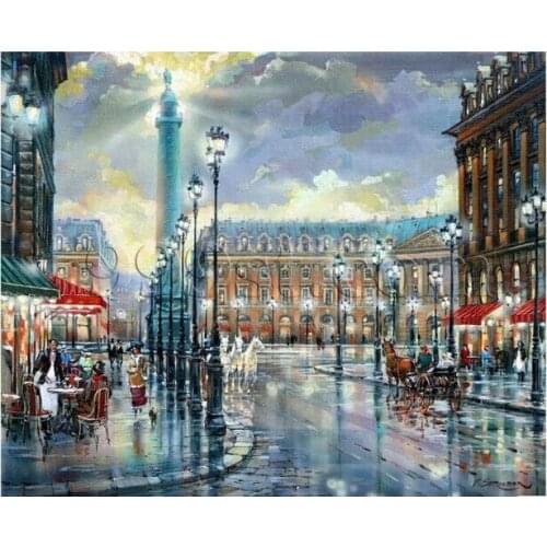 Full Drill 5D DIY Diamond Painting Mosaic Embroidery Square/round Cross Stitch Kits Romantic Scenery Town Home Decor Sale