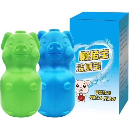 Bathroom Cute Pig Shape Automatic Bubble Flush Toilet Cleaner Stain Remover a blue bubble toilet cleaner. It can effectively